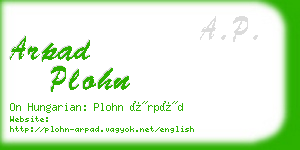 arpad plohn business card